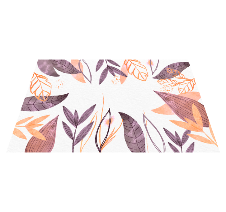 Zarif yaprak desenleri yatak odası pvc halı - TenStickers