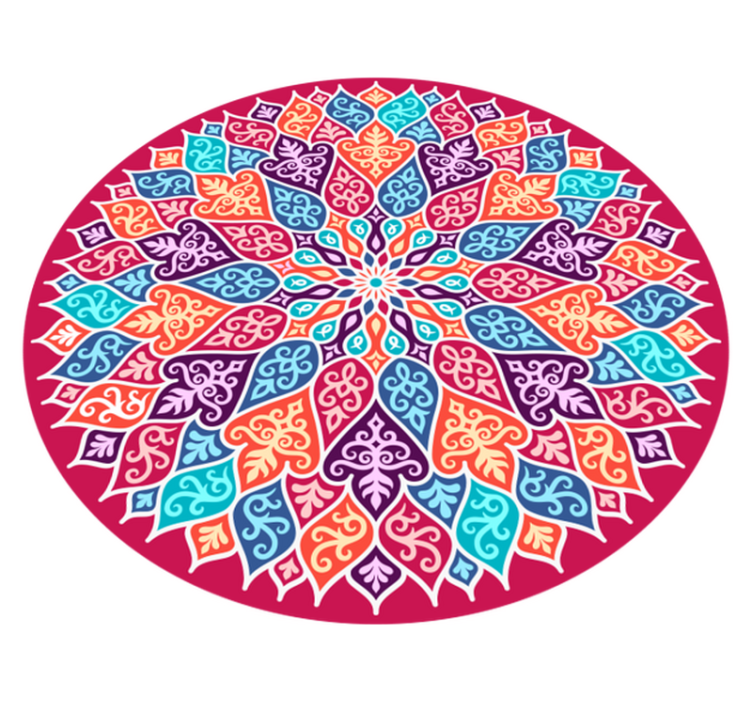 çok renkli mandala vinil halı - TenStickers