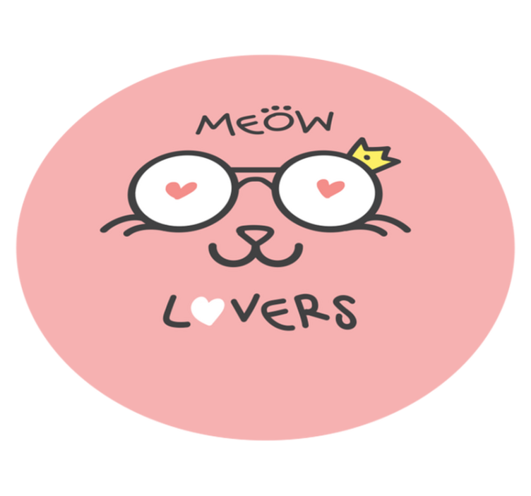 Taçlı mutlu kedi çocuk vinil kilim - TenStickers