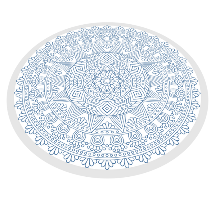 Karmaşık mavi motif mandala pvc halı - TenStickers