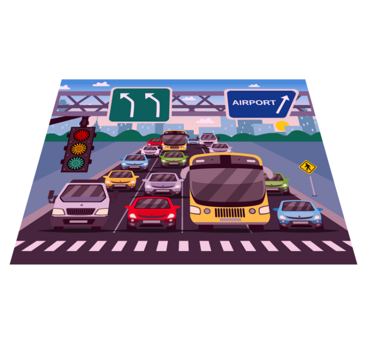 Trafik ışığı kamyonu çocuklar vinil halı - TenStickers