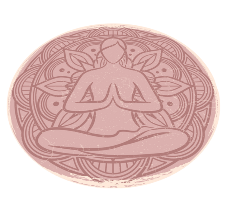 Lotus meditasyon figürü çiçek halısı - TenStickers