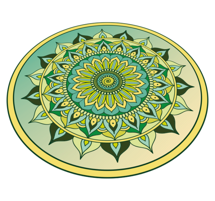 Mandala yeşil ombre mandala vinil halı - TenStickers