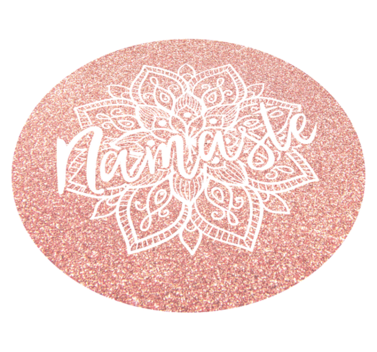 Pembe namaste mandala vinil halı - TenStickers
