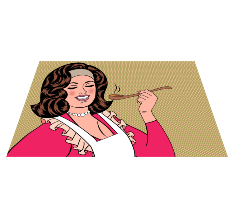 çizgi film karakteri yemek mutfak pvc halı - TenStickers