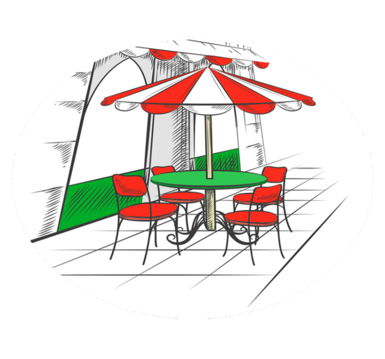 Italyan cafe mutfak vinil halı - TenStickers