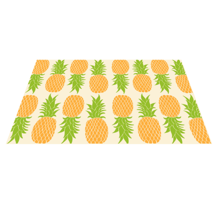 Ananas deseni çiçekler ve bitkiler pvc halı - TenStickers