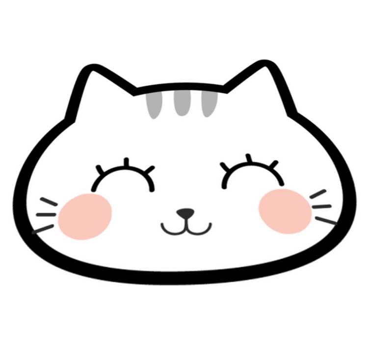 Mutlu sevimli kedi yüzü vinil halı - TenStickers