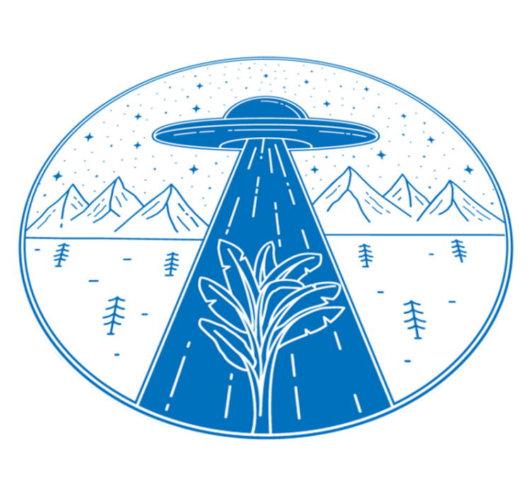 Dağlar ve ufo doğa vinil halı - TenStickers