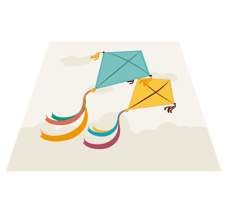 Uçurtma ve bulutlar bebek oyun matı - TenStickers