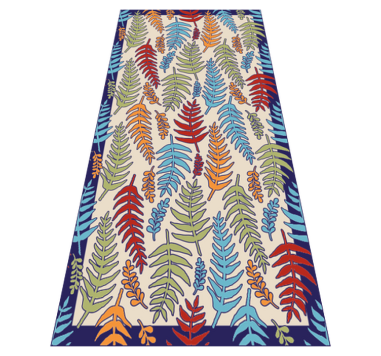 Botanik çizgili çiçekler ve bitkiler pvc halı - TenStickers