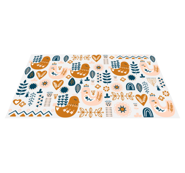 şarkı söyleyen kuş nordic vinil kilim olan çocuklar - TenStickers