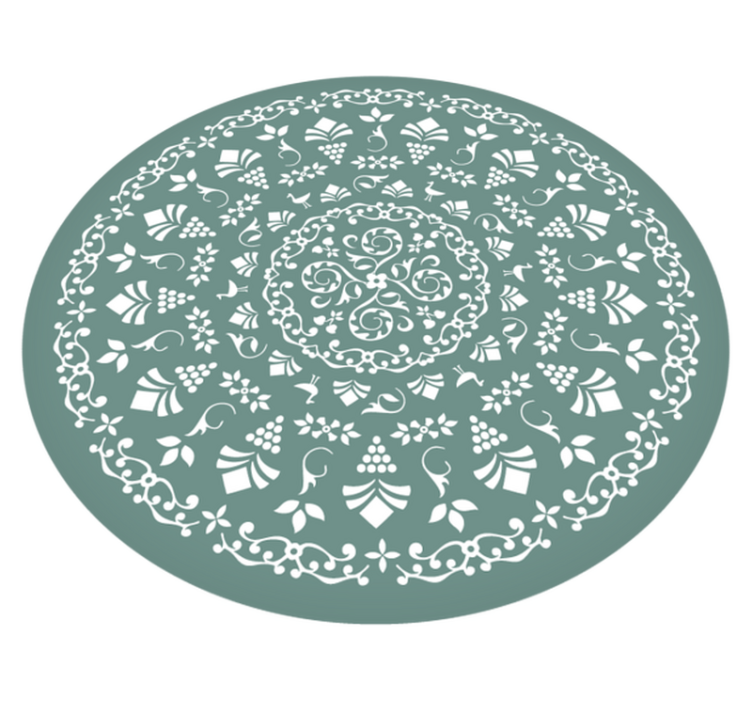çiçek desenli motif mandala pvc halı - TenStickers