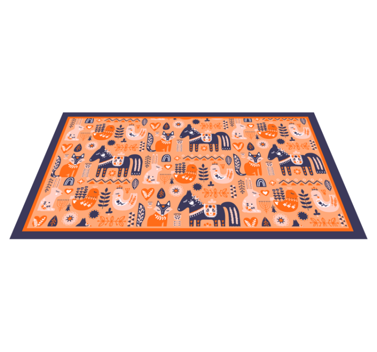 Nordic folk vinyl rug nordic vinyl halı - TenStickers