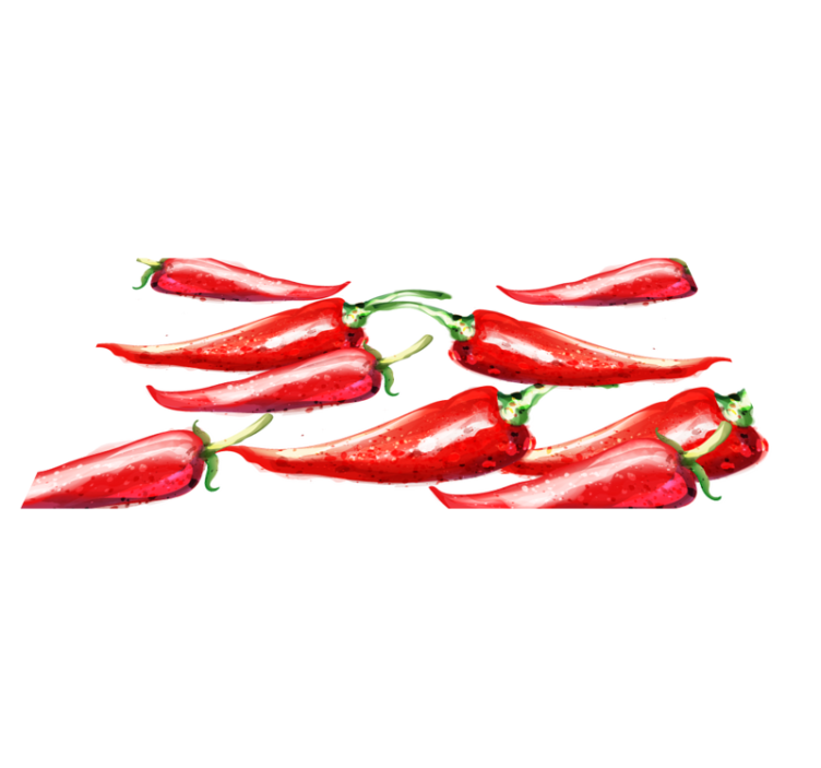 Kırmızı biber mutfak vinil halı - TenStickers