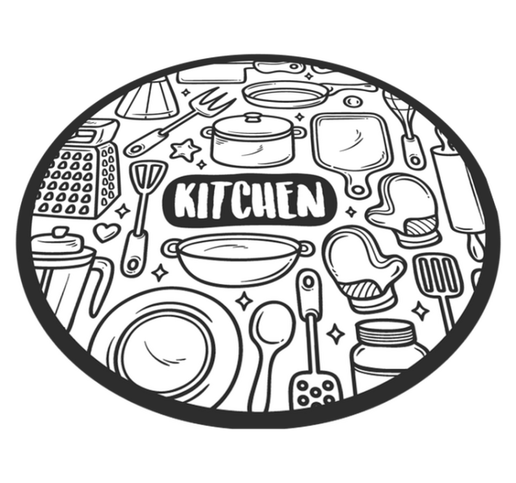 Temel grafik yuvarlak pvc halı - TenStickers