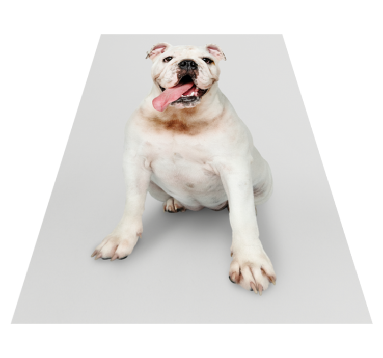 Mutlu bulldog portresi hayvan baskı pvc halı - TenStickers