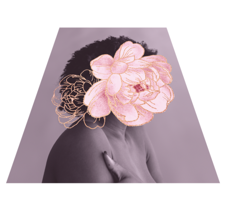 Zarif botanik silüet oturma odası pvc halı - TenStickers