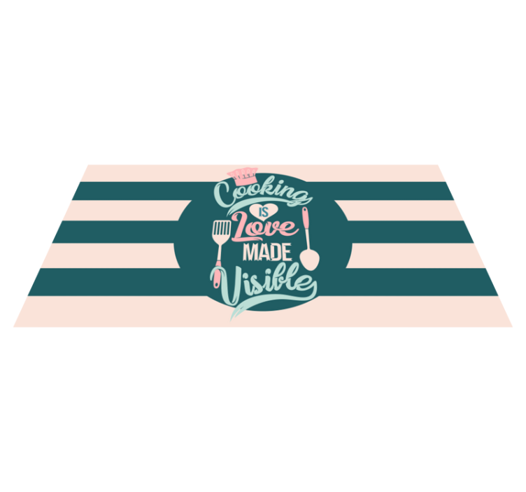 Yemek yapmak aşk görünür mutfak zemini - TenStickers