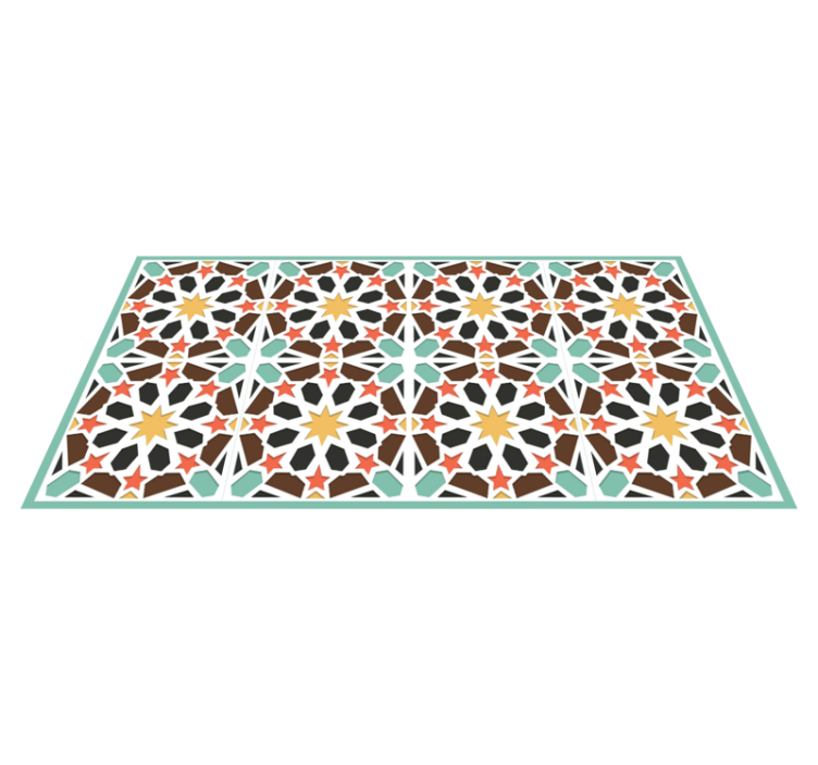 Renkli yıldızlı fayanslar fayans efekti pvc halı - TenStickers
