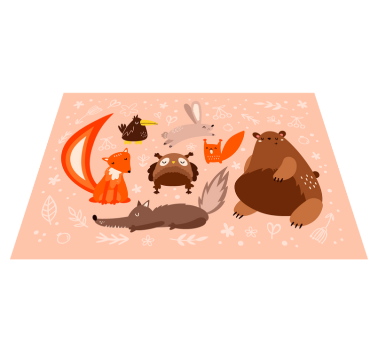 çocukça hayvanlar çocuklar vinil halı - TenStickers