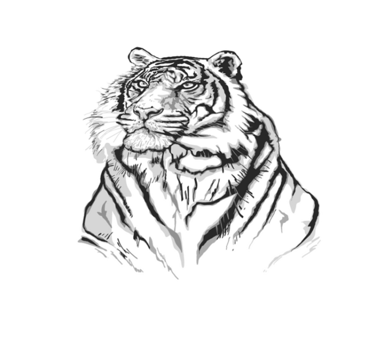 Beyaz kaplan yüz hayvan vinil halı - TenStickers