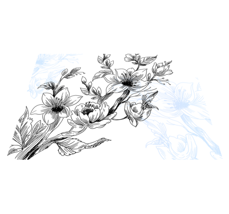 Mavi dallar doğa vinil halı - TenStickers