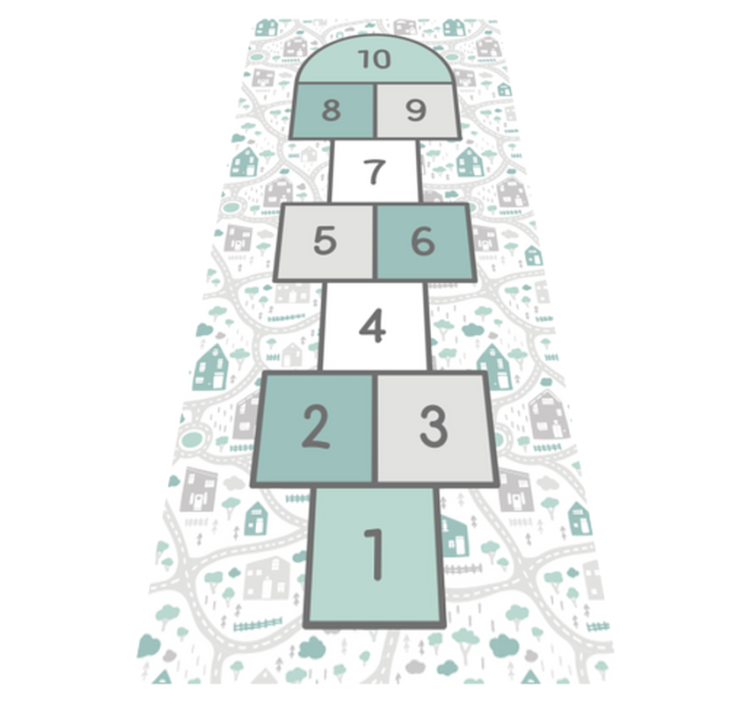 Oyunlar pvc halı sek sek oyun alanı - TenStickers