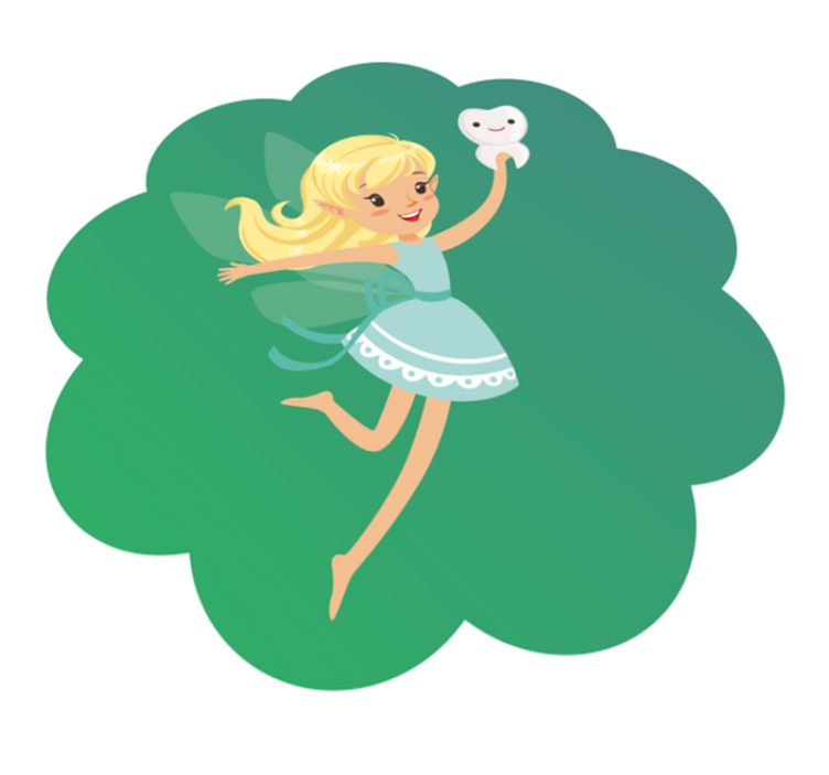 Diş perisi ile diş gülümseyen çocuklar vinil kilim - TenStickers