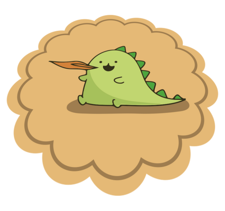 Dinozor karikatür oturma nefes ateş kilim - TenStickers