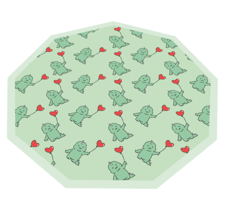 Kalpli yeşil ejderhalar çocukta pvc halı - TenStickers