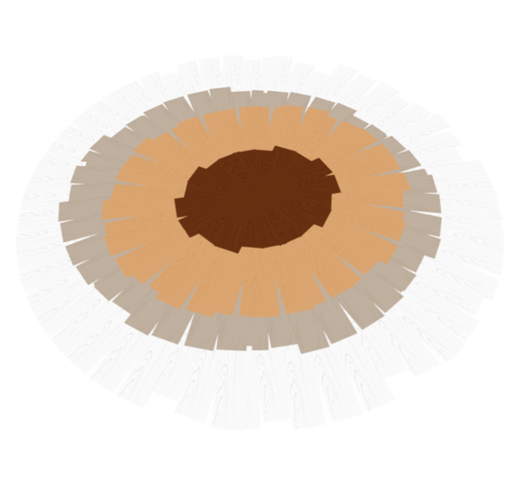 Dairesel gövde tasarımı ahşap etkisi pvc halı - TenStickers