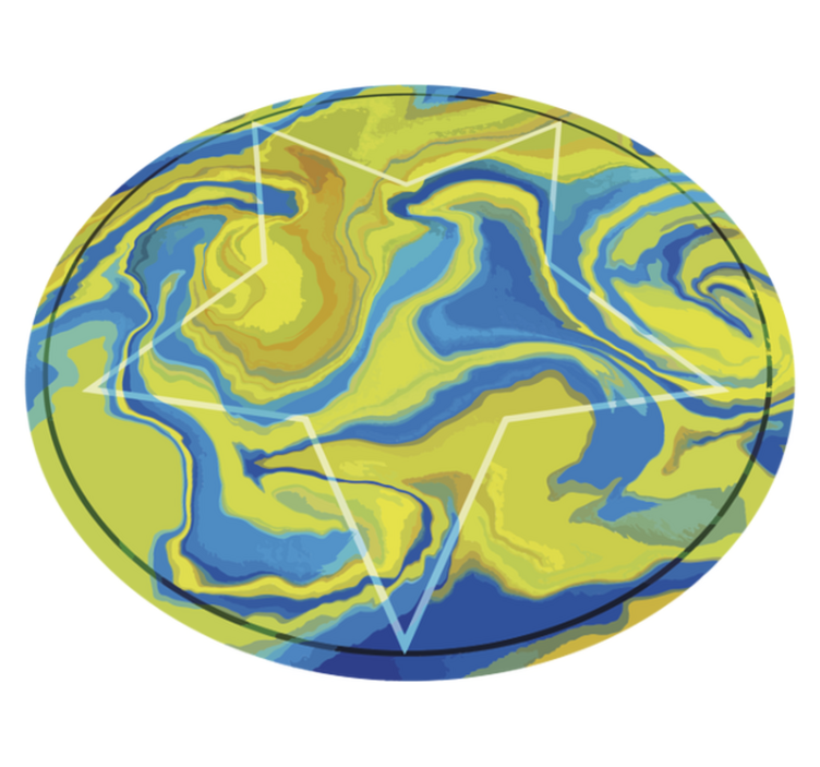 Mavi ve sarı yıldız doku efektli pvc halı - TenStickers