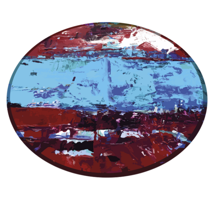 Canlı geometrik formlar doku efektli pvc halı - TenStickers