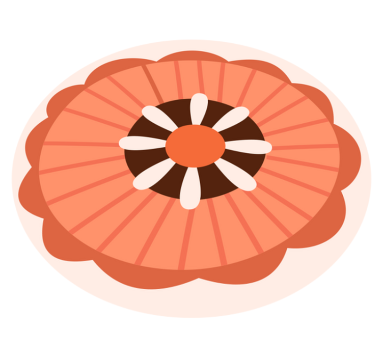 çiçekli dairesel eleman çiçekler ve bitkiler pvc halı - TenStickers