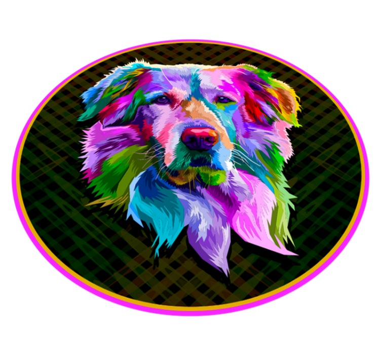 Golden retriever pop art hayvan halısı - TenStickers