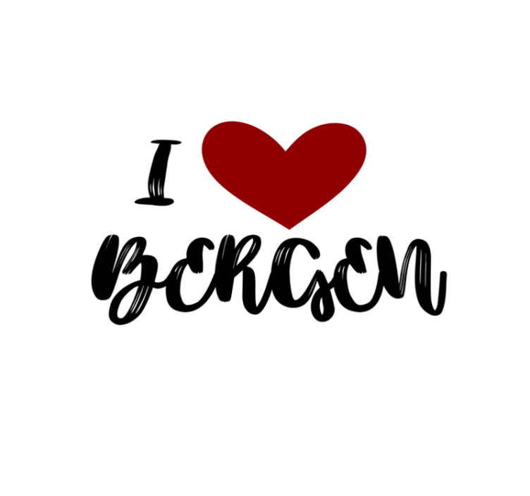 Bergen şehir nordic vinil halısını seviyorum - TenStickers