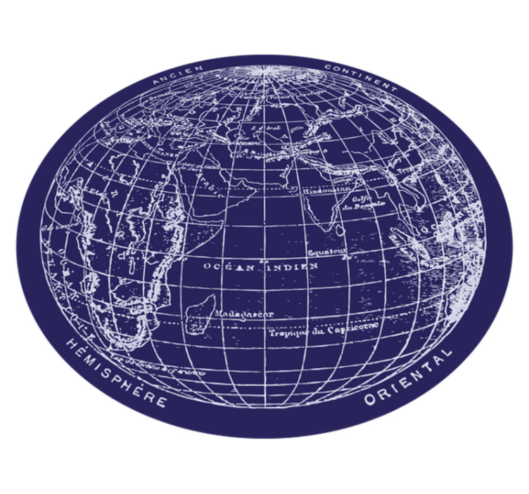 Dairesel dünya haritası vinil halı - TenStickers