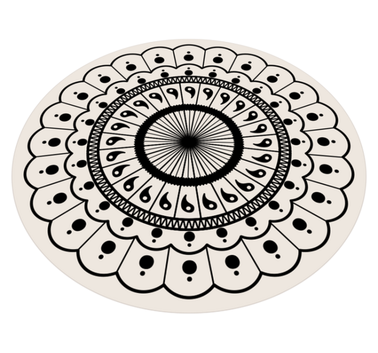 Dairesel boho mandala yatak odası halısı - TenStickers