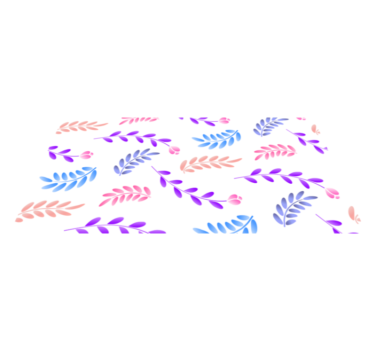 Botanik yaprak elementi çiçekler ve bitkiler pvc halı - TenStickers