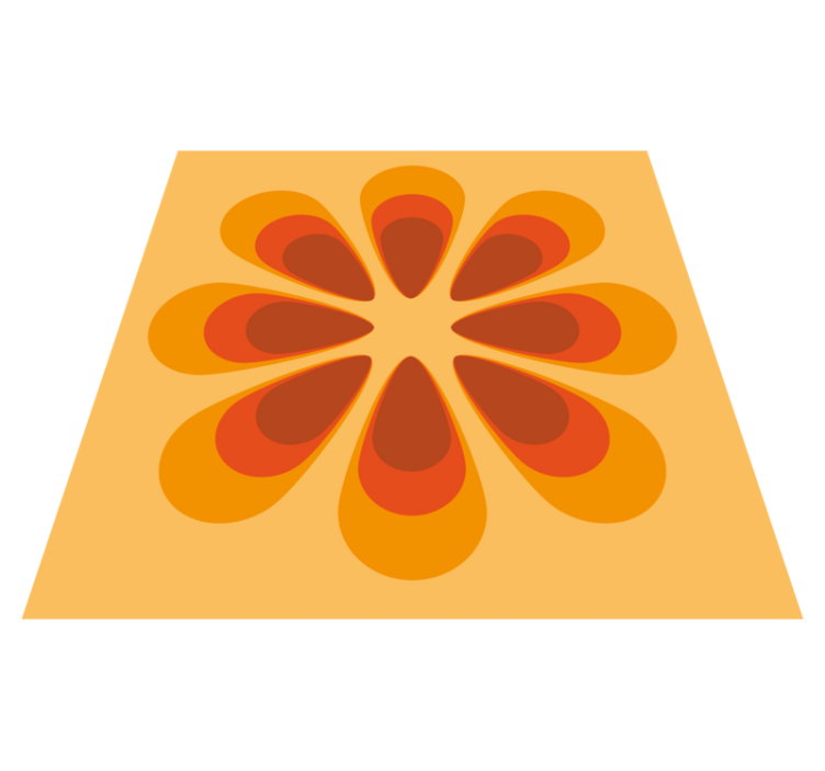 Retro çiçek şekli oturma odası pvc halı - TenStickers