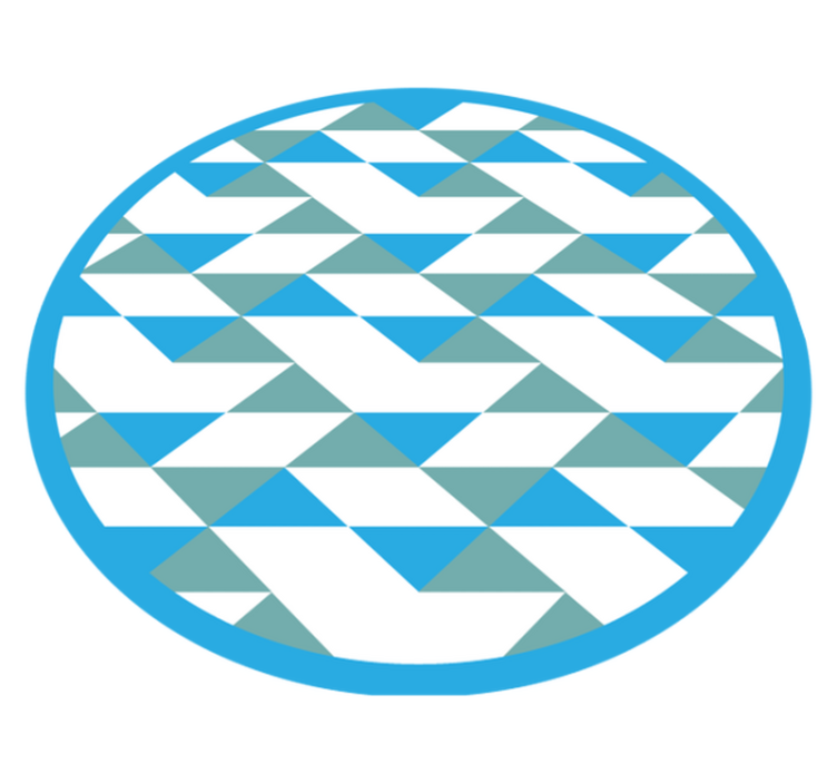 Mavi ve yeşil elementler geometrik pvc halı - TenStickers