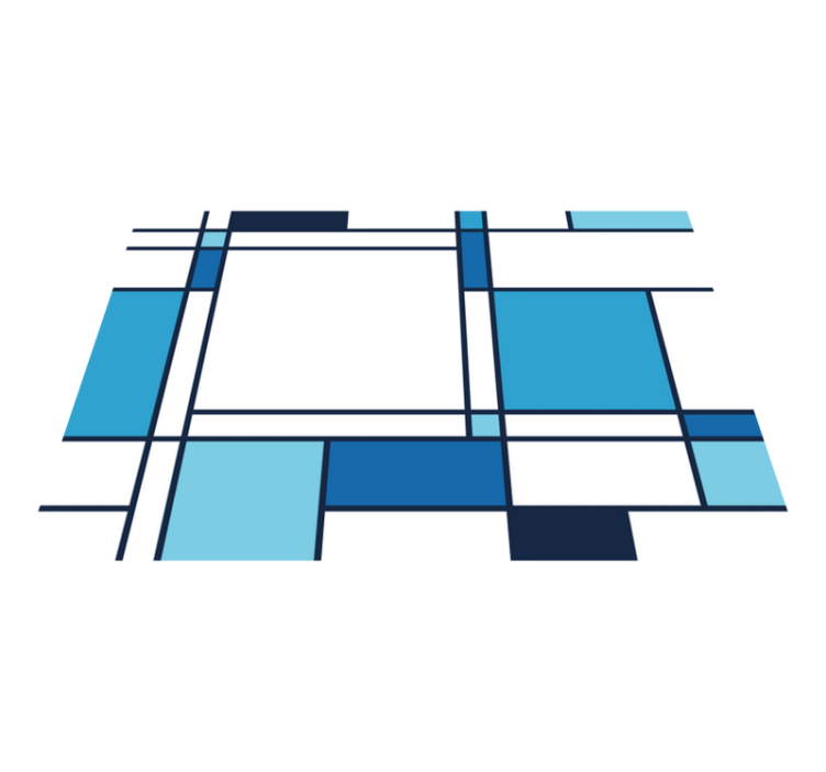 Mavi geometrik motif modern pvc halı - TenStickers