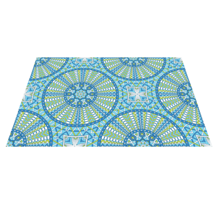 şık geometrik desenler mandala pvc halı - TenStickers