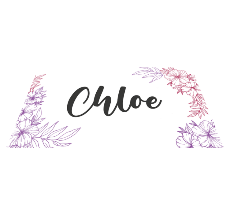 çiçekli özel isim gençler pvc halı - TenStickers