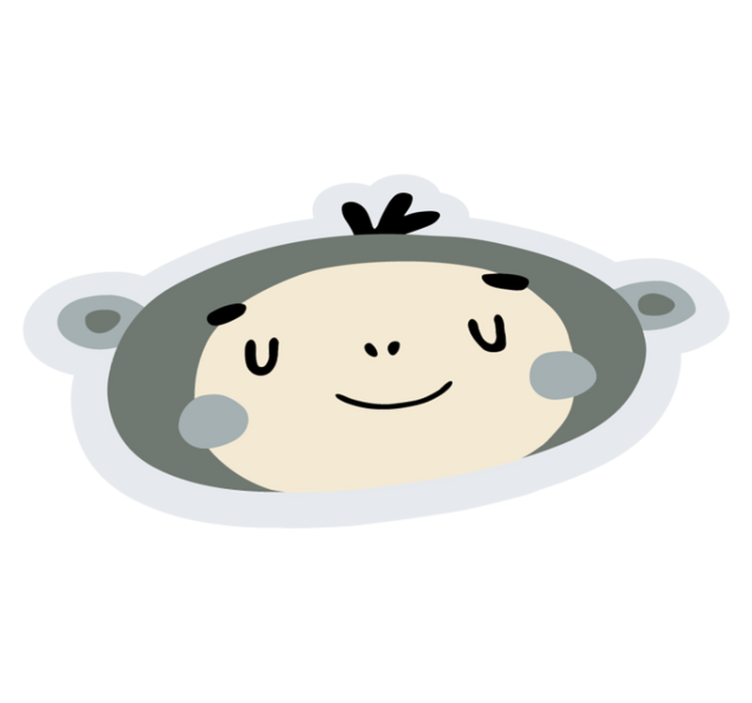 İskandinav maymun yüzü bebek pvc halı - TenStickers