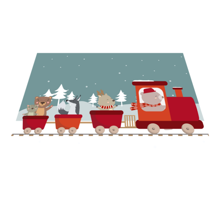 Hayvan treni macerası pvc halı - TenStickers