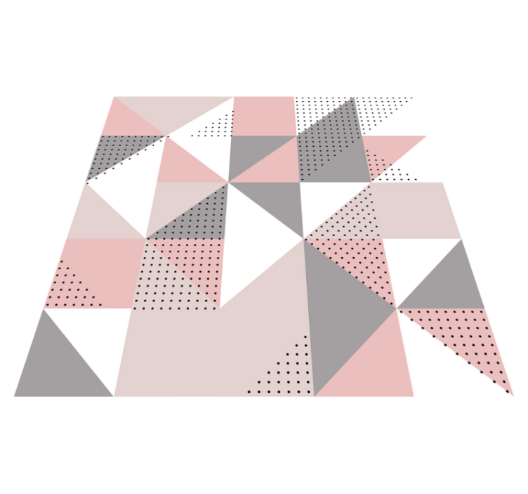 üçgen renk segmentleri geometrik pvc halı - TenStickers