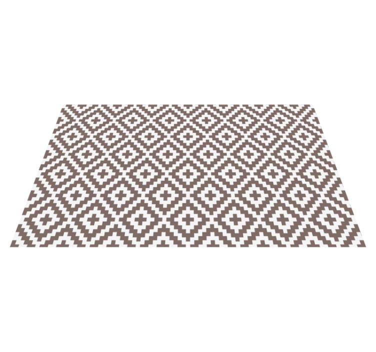 Krem mozaik vinil halıda basit kareler - TenStickers