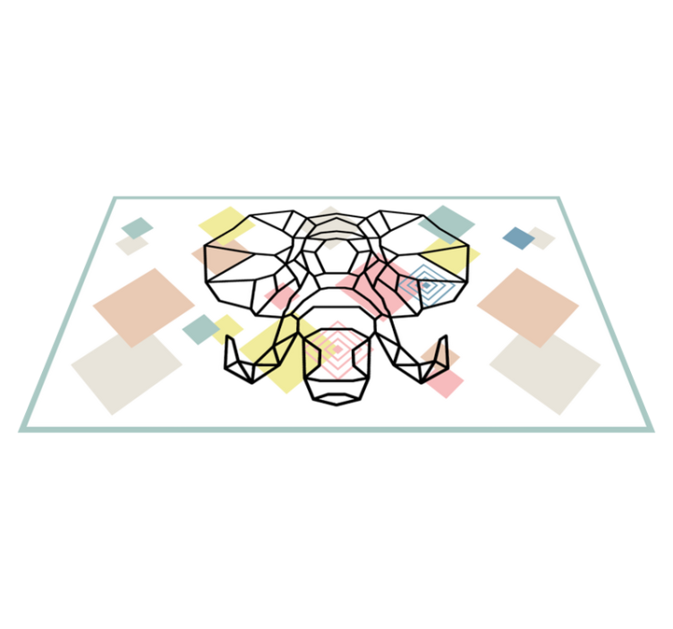 Origami fil kafası modern pvc halı - TenStickers